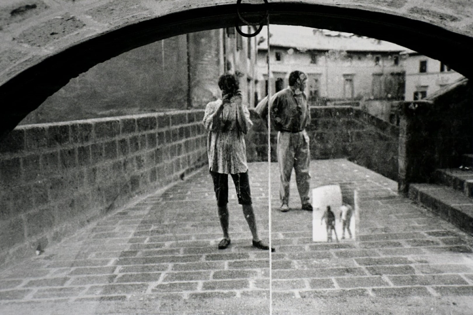 <span style="font-weight:normal;">Self portrait with André and little men in Orvieto, Italy, 1990</span>