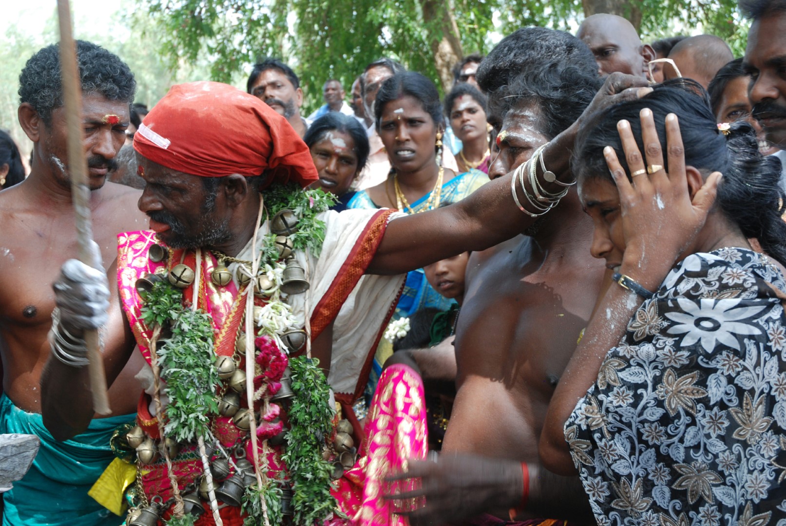 <span style="font-weight:normal;">Sappani Karuppu is a particularly fierce god: demons and other evil spirits are no match for him. Some devotees, like this woman, seek his intervention if they are plagued by malevolent forces.</span>