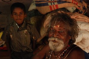 Mutthaiya with his grandson